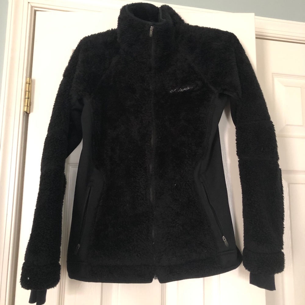 Black Furry Columbia Fleece